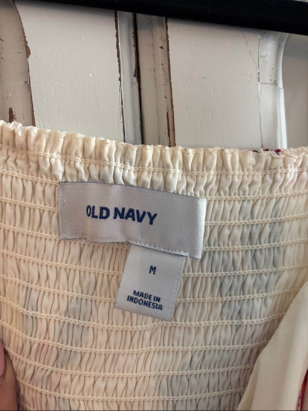 Old Navy White Slip Midi Dress with Red, Yellow & Green Floral Print - Picture 2 of 5